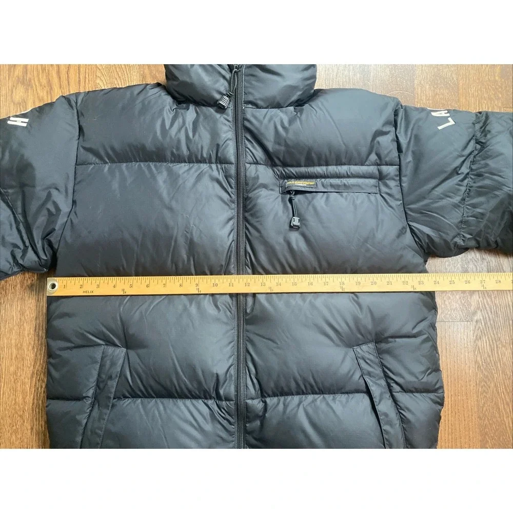 Vintage 90s Polo Ralph Lauren Down Puffer Jacket Large Black Spell Out Y2K